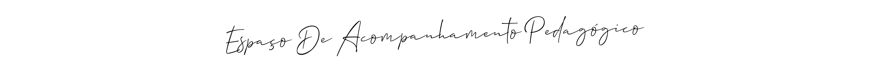 How to make Espaço De Acompanhamento Pedagógico name signature. Use Allison_Script style for creating short signs online. This is the latest handwritten sign. Espaço De Acompanhamento Pedagógico signature style 2 images and pictures png