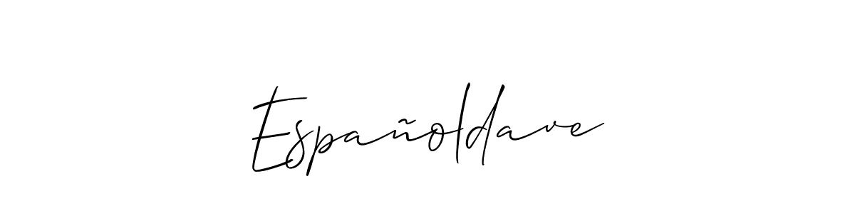 Also You can easily find your signature by using the search form. We will create Españoldave name handwritten signature images for you free of cost using Allison_Script sign style. Españoldave signature style 2 images and pictures png