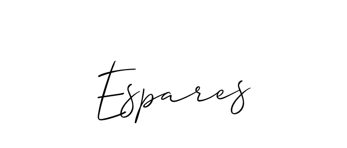 Design your own signature with our free online signature maker. With this signature software, you can create a handwritten (Allison_Script) signature for name Espares. Espares signature style 2 images and pictures png
