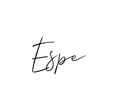 Design your own signature with our free online signature maker. With this signature software, you can create a handwritten (Allison_Script) signature for name Espe. Espe signature style 2 images and pictures png