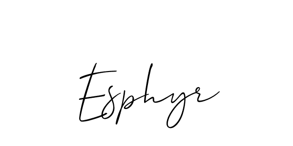 How to Draw Esphyr signature style? Allison_Script is a latest design signature styles for name Esphyr. Esphyr signature style 2 images and pictures png