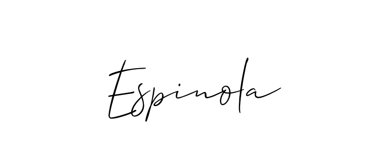 Make a short Espinola signature style. Manage your documents anywhere anytime using Allison_Script. Create and add eSignatures, submit forms, share and send files easily. Espinola signature style 2 images and pictures png