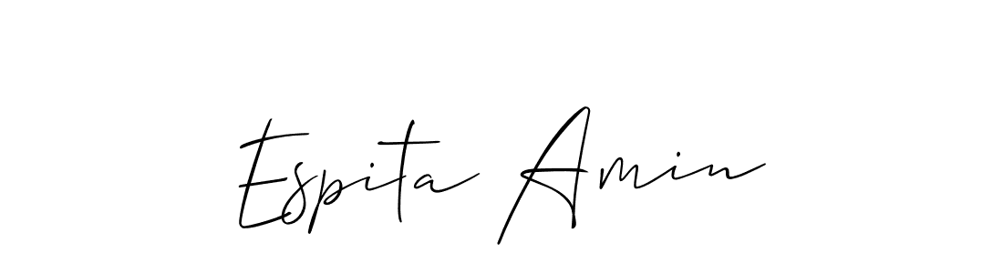 Similarly Allison_Script is the best handwritten signature design. Signature creator online .You can use it as an online autograph creator for name Espita Amin. Espita Amin signature style 2 images and pictures png