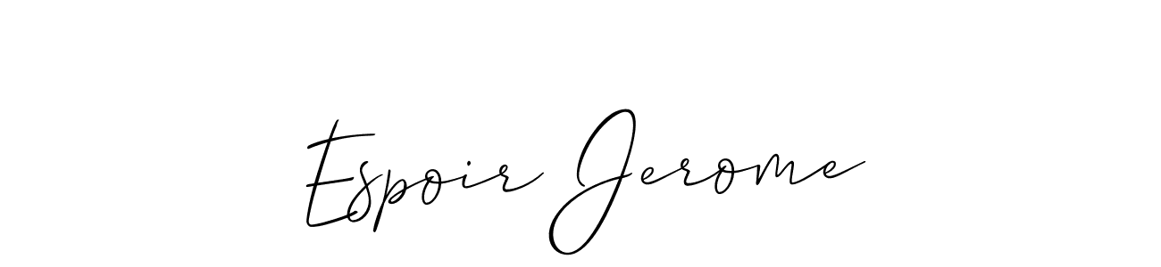 Also You can easily find your signature by using the search form. We will create Espoir Jerome name handwritten signature images for you free of cost using Allison_Script sign style. Espoir Jerome signature style 2 images and pictures png