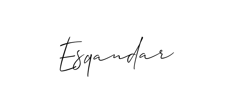 How to Draw Esqandar signature style? Allison_Script is a latest design signature styles for name Esqandar. Esqandar signature style 2 images and pictures png