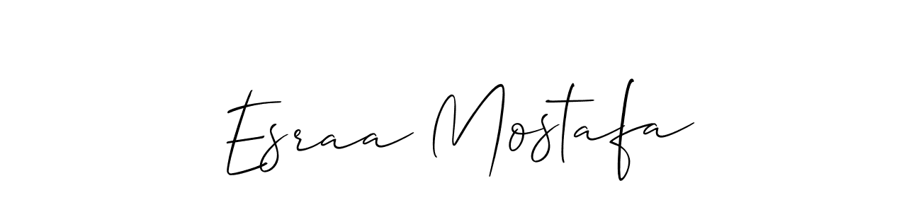 Esraa Mostafa stylish signature style. Best Handwritten Sign (Allison_Script) for my name. Handwritten Signature Collection Ideas for my name Esraa Mostafa. Esraa Mostafa signature style 2 images and pictures png