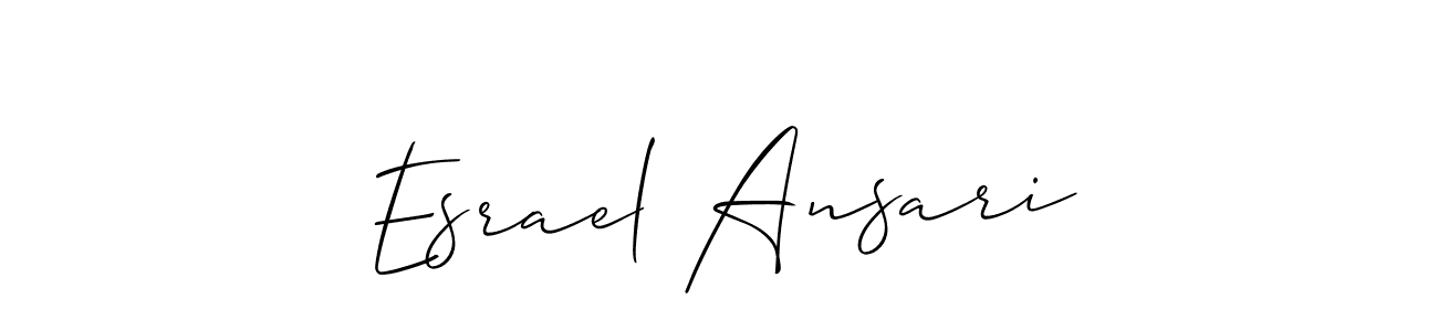 You should practise on your own different ways (Allison_Script) to write your name (Esrael Ansari) in signature. don't let someone else do it for you. Esrael Ansari signature style 2 images and pictures png