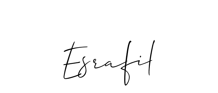 Create a beautiful signature design for name Esrafil. With this signature (Allison_Script) fonts, you can make a handwritten signature for free. Esrafil signature style 2 images and pictures png