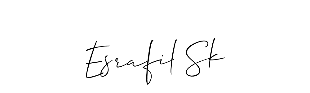 Use a signature maker to create a handwritten signature online. With this signature software, you can design (Allison_Script) your own signature for name Esrafil Sk. Esrafil Sk signature style 2 images and pictures png