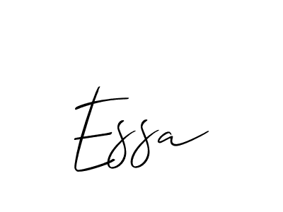 Use a signature maker to create a handwritten signature online. With this signature software, you can design (Allison_Script) your own signature for name Essa. Essa signature style 2 images and pictures png