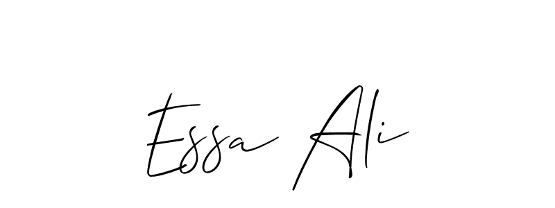 Similarly Allison_Script is the best handwritten signature design. Signature creator online .You can use it as an online autograph creator for name Essa Ali. Essa Ali signature style 2 images and pictures png