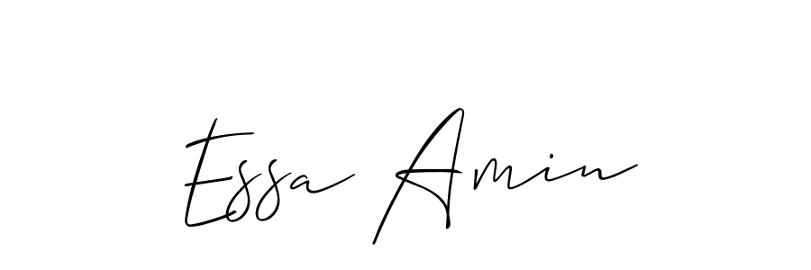 Also You can easily find your signature by using the search form. We will create Essa Amin name handwritten signature images for you free of cost using Allison_Script sign style. Essa Amin signature style 2 images and pictures png