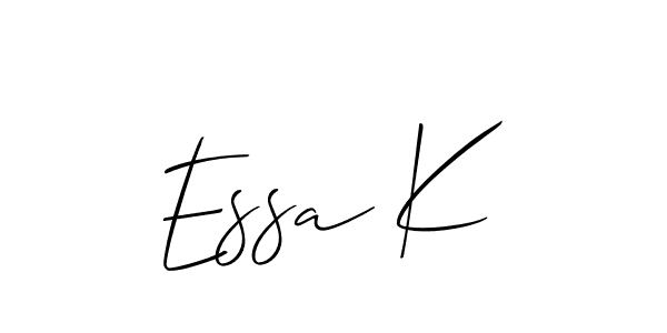 Use a signature maker to create a handwritten signature online. With this signature software, you can design (Allison_Script) your own signature for name Essa K. Essa K signature style 2 images and pictures png