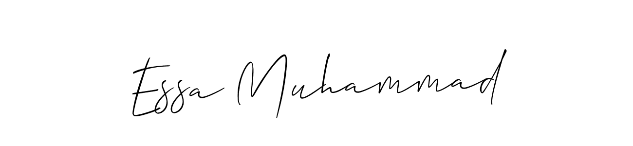 Also You can easily find your signature by using the search form. We will create Essa Muhammad name handwritten signature images for you free of cost using Allison_Script sign style. Essa Muhammad signature style 2 images and pictures png