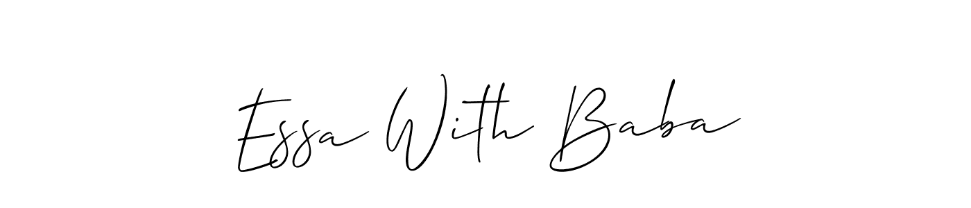 Make a short Essa With Baba signature style. Manage your documents anywhere anytime using Allison_Script. Create and add eSignatures, submit forms, share and send files easily. Essa With Baba signature style 2 images and pictures png