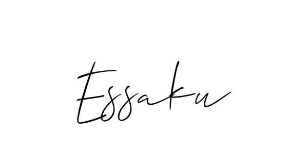 Design your own signature with our free online signature maker. With this signature software, you can create a handwritten (Allison_Script) signature for name Essaku. Essaku signature style 2 images and pictures png