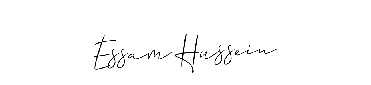 How to make Essam Hussein name signature. Use Allison_Script style for creating short signs online. This is the latest handwritten sign. Essam Hussein signature style 2 images and pictures png