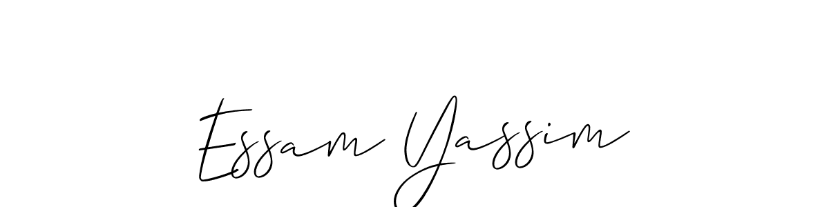 Also You can easily find your signature by using the search form. We will create Essam Yassim name handwritten signature images for you free of cost using Allison_Script sign style. Essam Yassim signature style 2 images and pictures png
