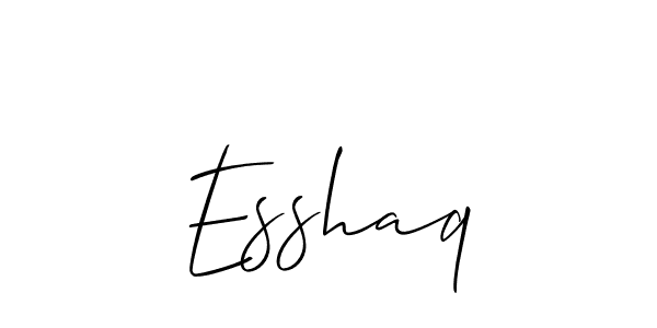 Use a signature maker to create a handwritten signature online. With this signature software, you can design (Allison_Script) your own signature for name Esshaq. Esshaq signature style 2 images and pictures png