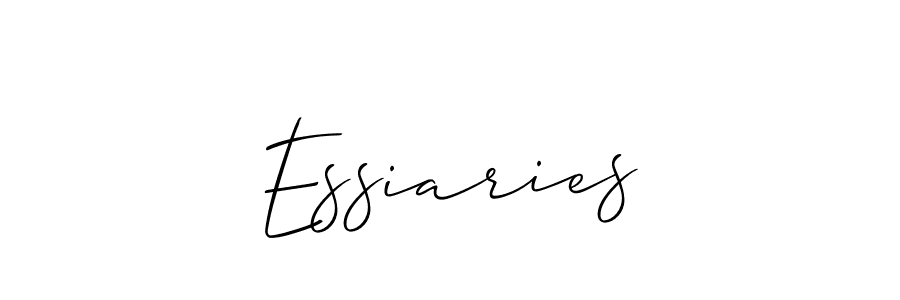 Use a signature maker to create a handwritten signature online. With this signature software, you can design (Allison_Script) your own signature for name Essiaries. Essiaries signature style 2 images and pictures png