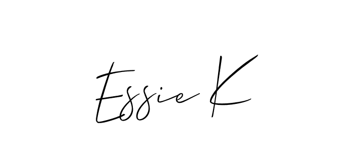 Design your own signature with our free online signature maker. With this signature software, you can create a handwritten (Allison_Script) signature for name Essie K. Essie K signature style 2 images and pictures png