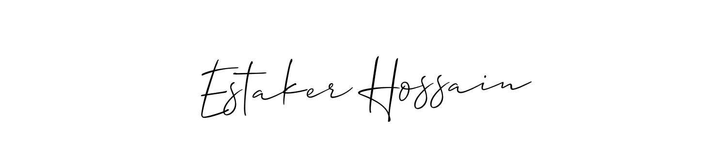 You should practise on your own different ways (Allison_Script) to write your name (Estaker Hossain) in signature. don't let someone else do it for you. Estaker Hossain signature style 2 images and pictures png