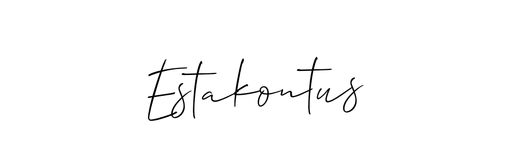 Use a signature maker to create a handwritten signature online. With this signature software, you can design (Allison_Script) your own signature for name Estakontus. Estakontus signature style 2 images and pictures png
