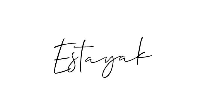 Estayak stylish signature style. Best Handwritten Sign (Allison_Script) for my name. Handwritten Signature Collection Ideas for my name Estayak. Estayak signature style 2 images and pictures png