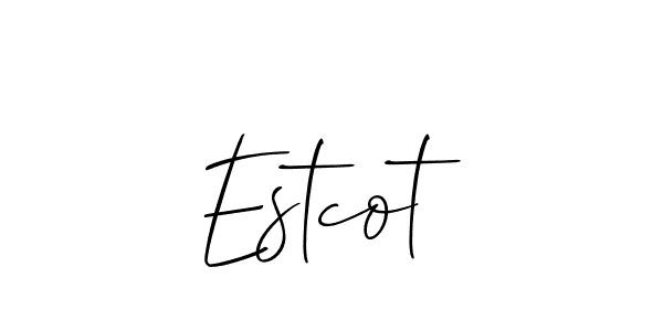 if you are searching for the best signature style for your name Estcot. so please give up your signature search. here we have designed multiple signature styles  using Allison_Script. Estcot signature style 2 images and pictures png