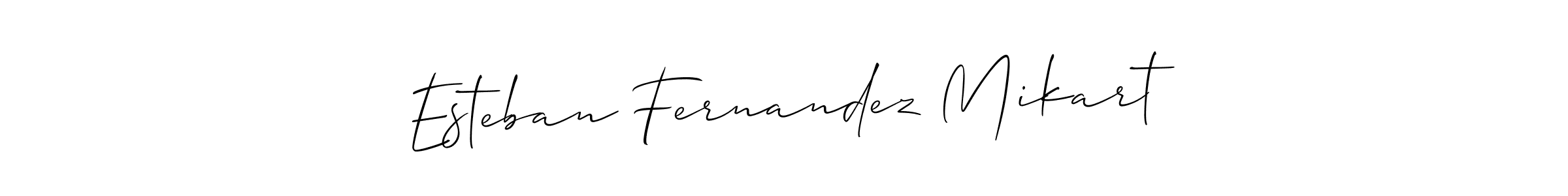 The best way (Allison_Script) to make a short signature is to pick only two or three words in your name. The name Esteban Fernandez Mikart include a total of six letters. For converting this name. Esteban Fernandez Mikart signature style 2 images and pictures png