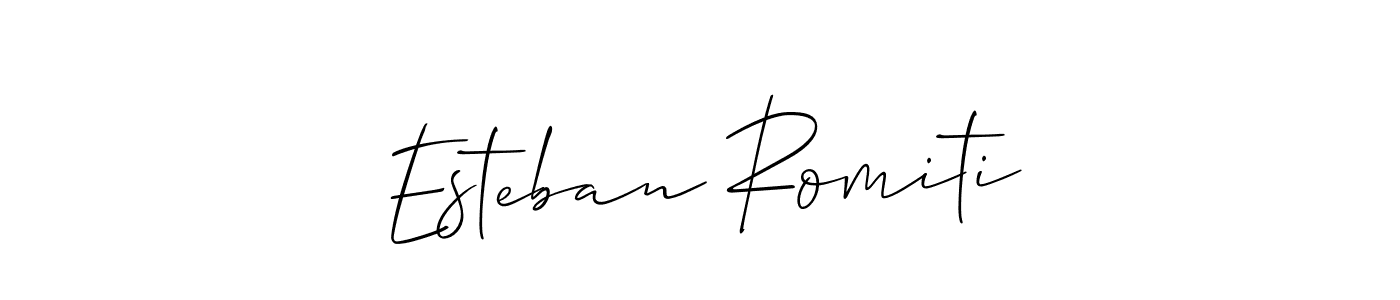 Similarly Allison_Script is the best handwritten signature design. Signature creator online .You can use it as an online autograph creator for name Esteban Romiti. Esteban Romiti signature style 2 images and pictures png