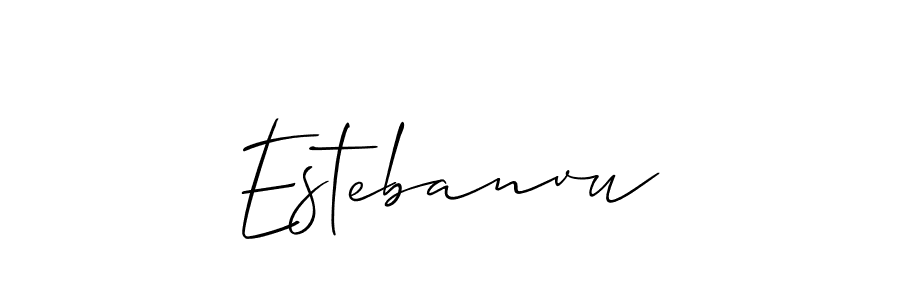 How to Draw Estebanvu signature style? Allison_Script is a latest design signature styles for name Estebanvu. Estebanvu signature style 2 images and pictures png