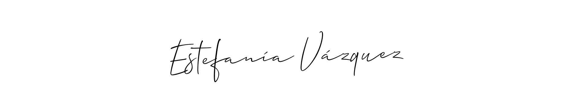 Design your own signature with our free online signature maker. With this signature software, you can create a handwritten (Allison_Script) signature for name Estefanía Vázquez. Estefanía Vázquez signature style 2 images and pictures png