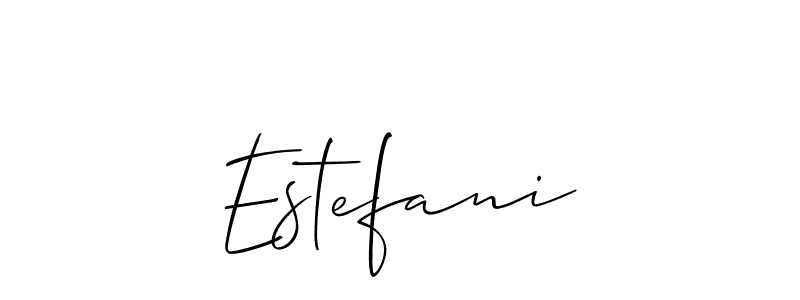 Create a beautiful signature design for name Estefani. With this signature (Allison_Script) fonts, you can make a handwritten signature for free. Estefani signature style 2 images and pictures png