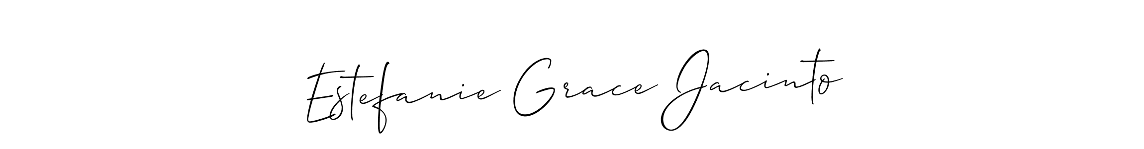 Use a signature maker to create a handwritten signature online. With this signature software, you can design (Allison_Script) your own signature for name Estefanie Grace Jacinto. Estefanie Grace Jacinto signature style 2 images and pictures png