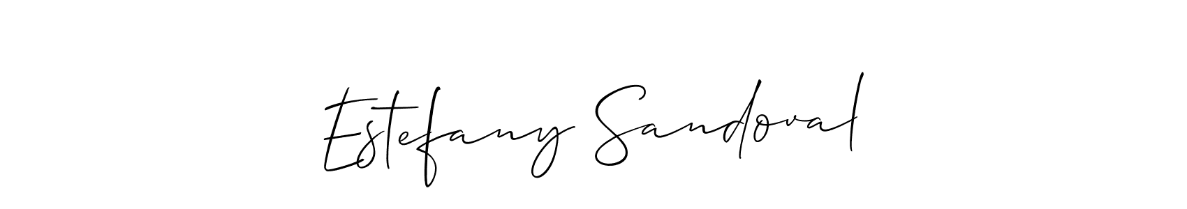 The best way (Allison_Script) to make a short signature is to pick only two or three words in your name. The name Estefany Sandoval include a total of six letters. For converting this name. Estefany Sandoval signature style 2 images and pictures png