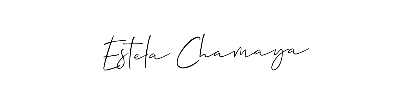 Check out images of Autograph of Estela Chamaya name. Actor Estela Chamaya Signature Style. Allison_Script is a professional sign style online. Estela Chamaya signature style 2 images and pictures png