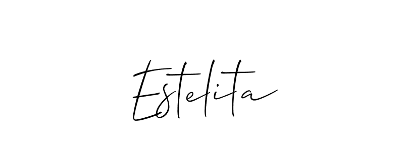Create a beautiful signature design for name Estelita. With this signature (Allison_Script) fonts, you can make a handwritten signature for free. Estelita signature style 2 images and pictures png