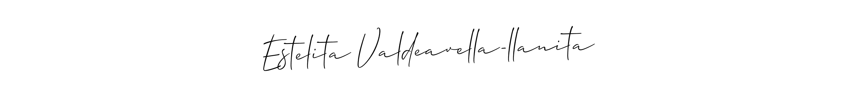 How to make Estelita Valdeavella-llanita name signature. Use Allison_Script style for creating short signs online. This is the latest handwritten sign. Estelita Valdeavella-llanita signature style 2 images and pictures png