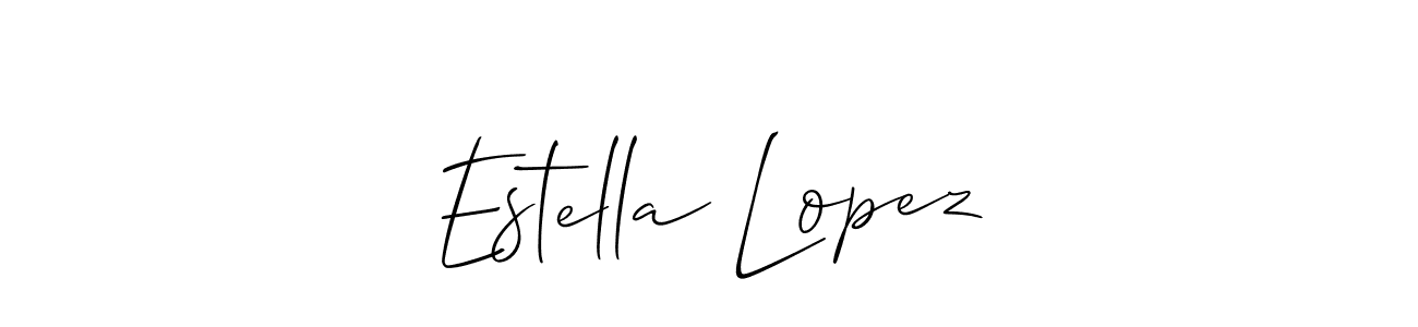 Create a beautiful signature design for name Estella Lopez. With this signature (Allison_Script) fonts, you can make a handwritten signature for free. Estella Lopez signature style 2 images and pictures png