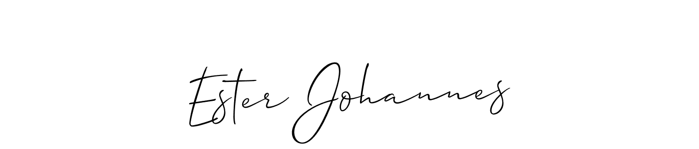 Make a beautiful signature design for name Ester Johannes. With this signature (Allison_Script) style, you can create a handwritten signature for free. Ester Johannes signature style 2 images and pictures png