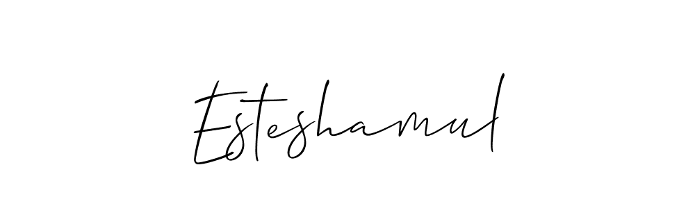 Also we have Esteshamul name is the best signature style. Create professional handwritten signature collection using Allison_Script autograph style. Esteshamul signature style 2 images and pictures png