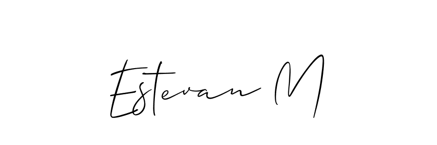 Allison_Script is a professional signature style that is perfect for those who want to add a touch of class to their signature. It is also a great choice for those who want to make their signature more unique. Get Estevan M name to fancy signature for free. Estevan M signature style 2 images and pictures png