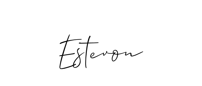 Use a signature maker to create a handwritten signature online. With this signature software, you can design (Allison_Script) your own signature for name Estevon. Estevon signature style 2 images and pictures png