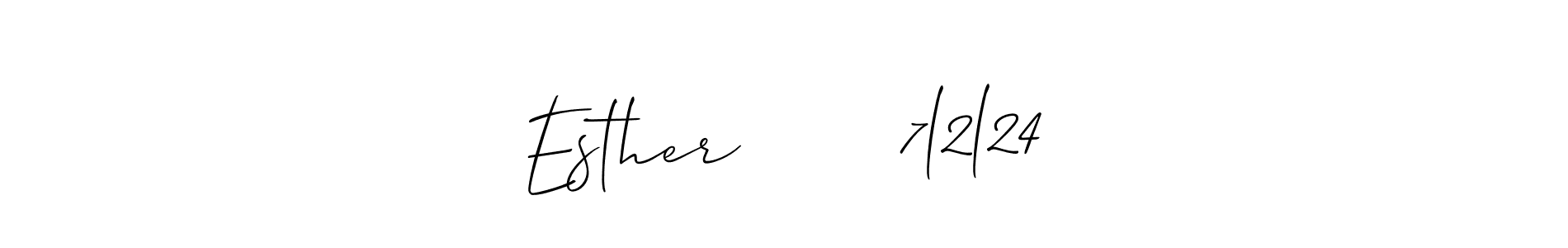 You should practise on your own different ways (Allison_Script) to write your name (Esther       7l2l24) in signature. don't let someone else do it for you. Esther       7l2l24 signature style 2 images and pictures png