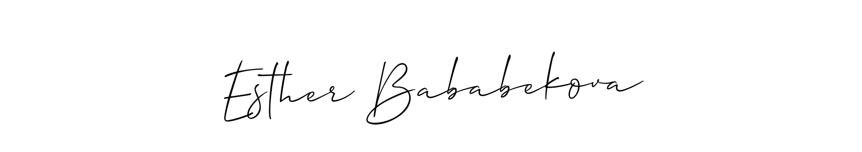 This is the best signature style for the Esther Bababekova name. Also you like these signature font (Allison_Script). Mix name signature. Esther Bababekova signature style 2 images and pictures png