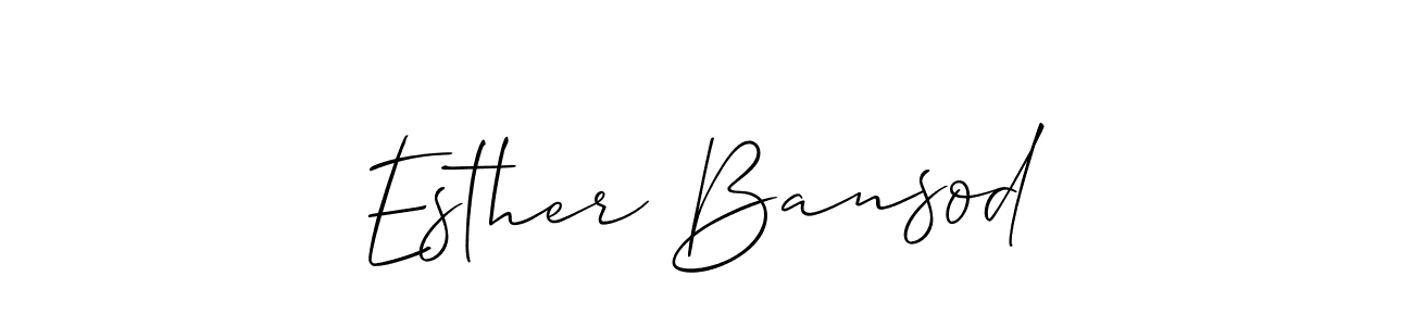 The best way (Allison_Script) to make a short signature is to pick only two or three words in your name. The name Esther Bansod include a total of six letters. For converting this name. Esther Bansod signature style 2 images and pictures png