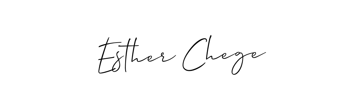 Also You can easily find your signature by using the search form. We will create Esther Chege name handwritten signature images for you free of cost using Allison_Script sign style. Esther Chege signature style 2 images and pictures png