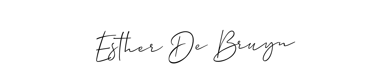 How to make Esther De Bruyn name signature. Use Allison_Script style for creating short signs online. This is the latest handwritten sign. Esther De Bruyn signature style 2 images and pictures png