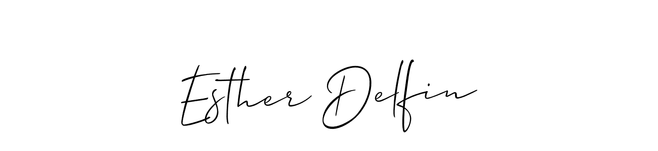 Also You can easily find your signature by using the search form. We will create Esther Delfin name handwritten signature images for you free of cost using Allison_Script sign style. Esther Delfin signature style 2 images and pictures png